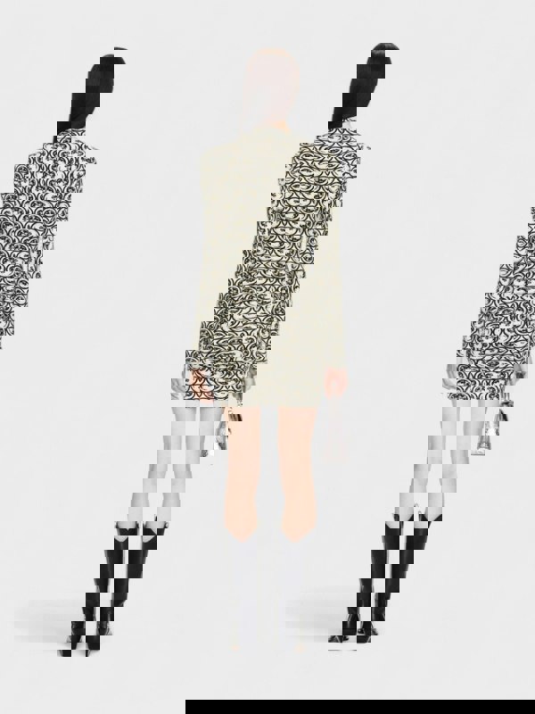 Off - White Moon - print Gathered Asymmetric Dress - Supplied FashionOff White