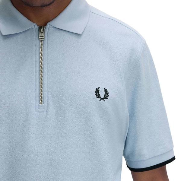 Fred Perry Crepe Pique Zip Neck Polo Shirt