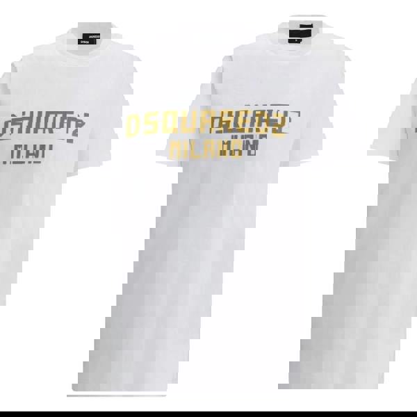 Dsquared2 Cool Fit Dsquared2 Milano T-Shirt White Ochre Print S