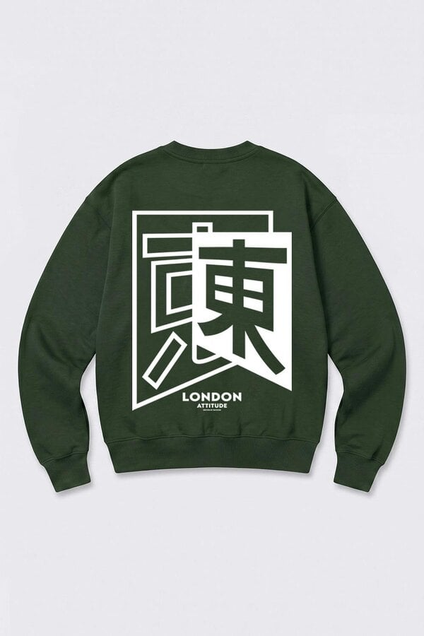 London Attitude Relaxed Fit Japanese Inspired Graphic Sweatshirt