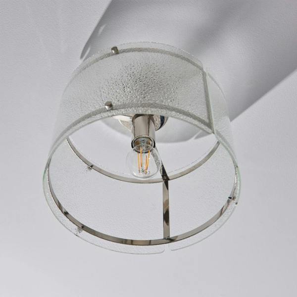 Pagazzi Lighting Traynor Clear And Satin Nickel Flush Ceiling Light