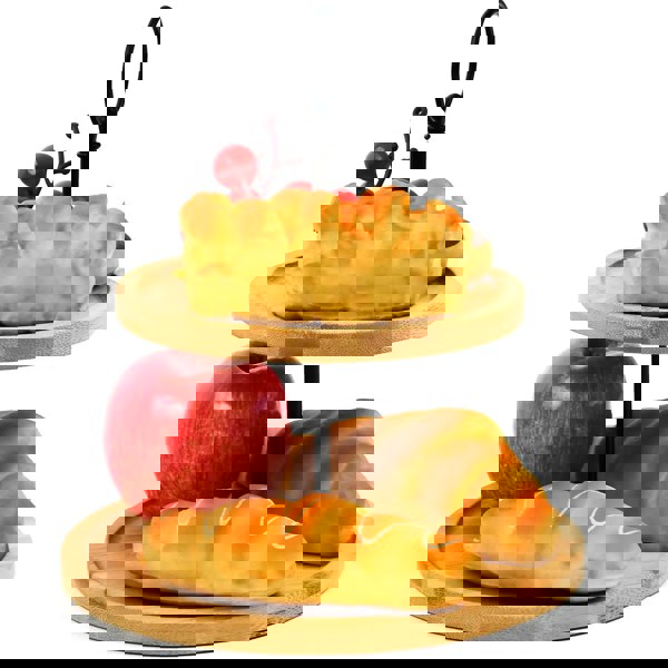 Maison des Cadeaux Bamboo 2-Tier Cake Stand