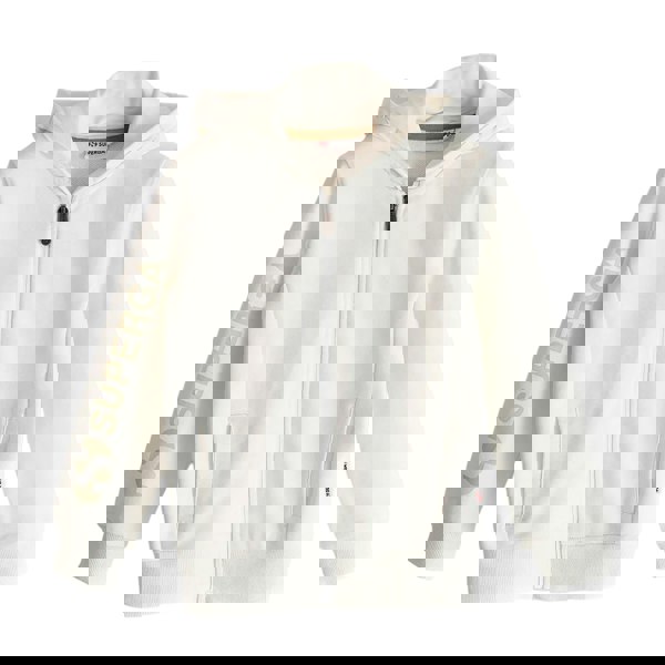 Superga Kids Sleeve Print Full Zip Drawstring Hoodie - White