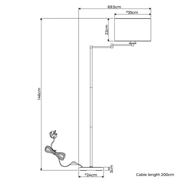 Marston Satin Nickel Floor Lamp