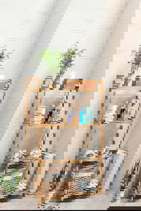 Living and Home 4 Tier Wood Audriel Bookcase