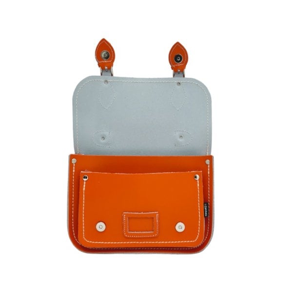 Zatchels Leather Midi Satchel - Orange