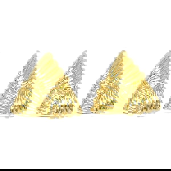 Large Gold Plated Textured Triangle Earrings