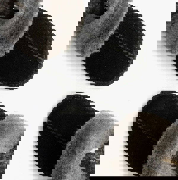 HOS Sheepskin AYLA Womens Real Sheepskin Mule Slippers Black