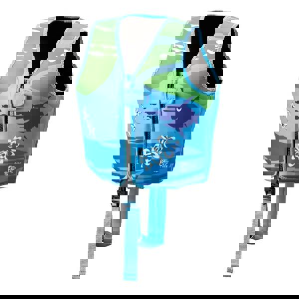 Beco Sealife swimming vest in blue with green accents, skin friendly neoprene