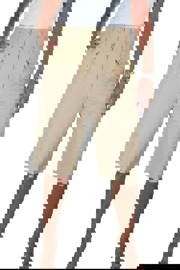 Paulo Due Women's Tailored Wide Leg Knee Shorts