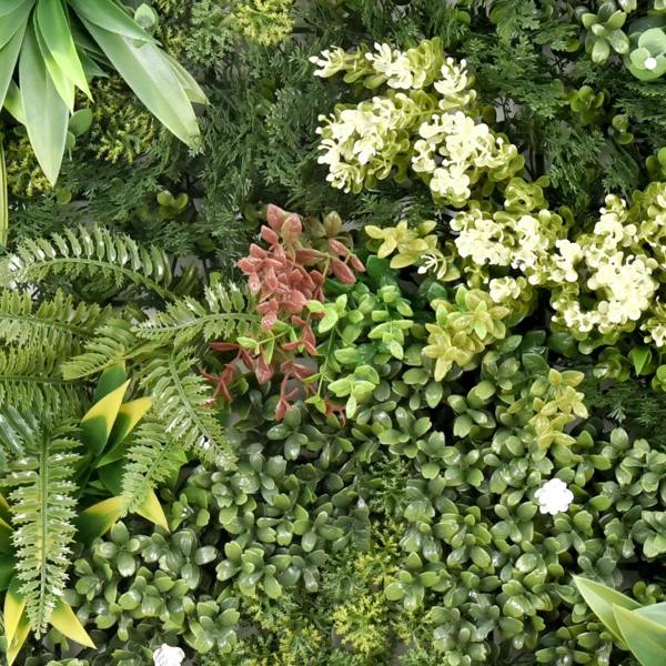 Premium Artificial Plants Green Wall Panel 50cm x 50cm - Aurora B - Evergreenery