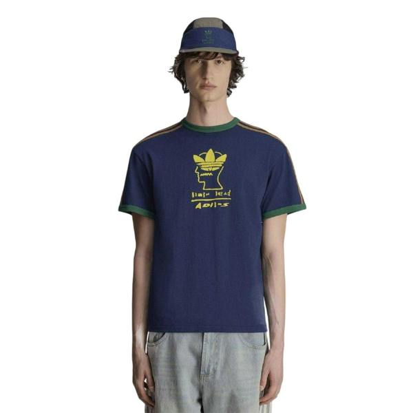 Adidas Mens Brain Dead Cotton T-Shirt - Navy - 