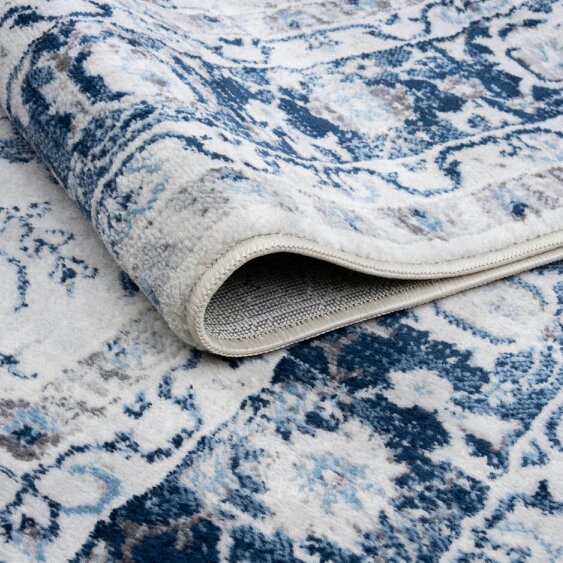 The Rugs Montana Bordered Navy Rug | 4070