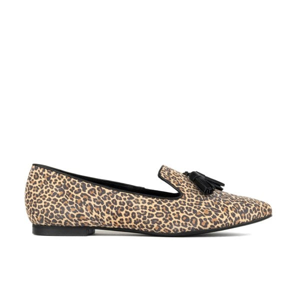 Embassy London Aura - Leopard - Women's suede leather square toe tassel loafer