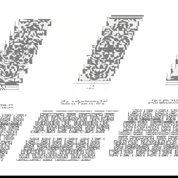 WT1539 - Cement Antique Floral Tulip Pattern Tiles Wall Stickers Set 2 - 15 x 15 cm (6 x 6 inches) - 24 pcs