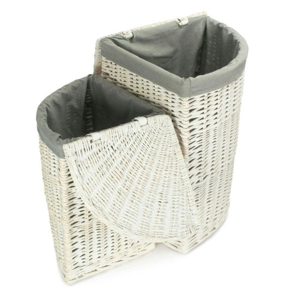 Corner Laundry Wicker Basket