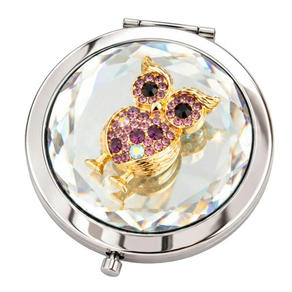 Love EMVY Sparkly Owl Compact Mirror - Silver