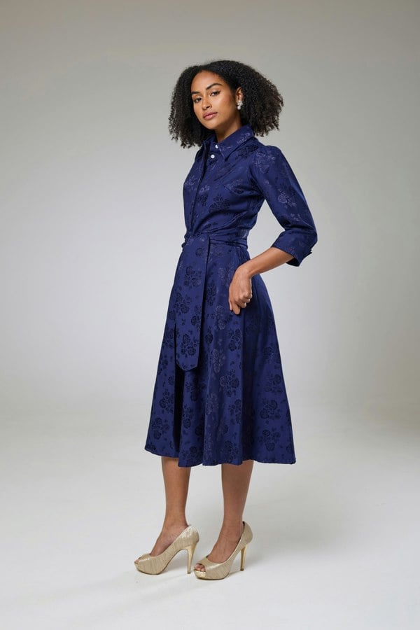 Isha's Timeless collection Royal Blue Petals Sleeved Dress