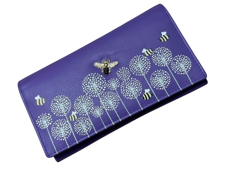 Mala Leather Moonflower Bumble Bee Matinee RFID Leather Purse
