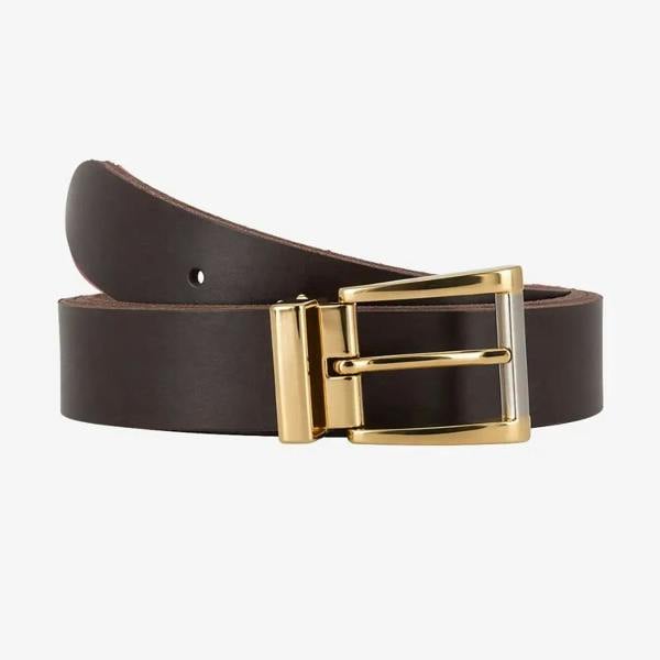 PRIMEHIDE Women’s Full-Grain Leather Belt – 30mm Brass Buckle - Made in Britain