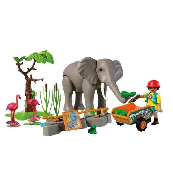 Playmobil Elephant with Zoo Keeper - 72068 Playset