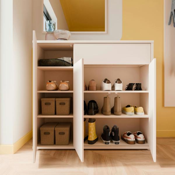 Furniture To Go Alice Springs Sideboard with 3 Doors Push-to-Open & 1 Drawer Push-to-Open in Sand