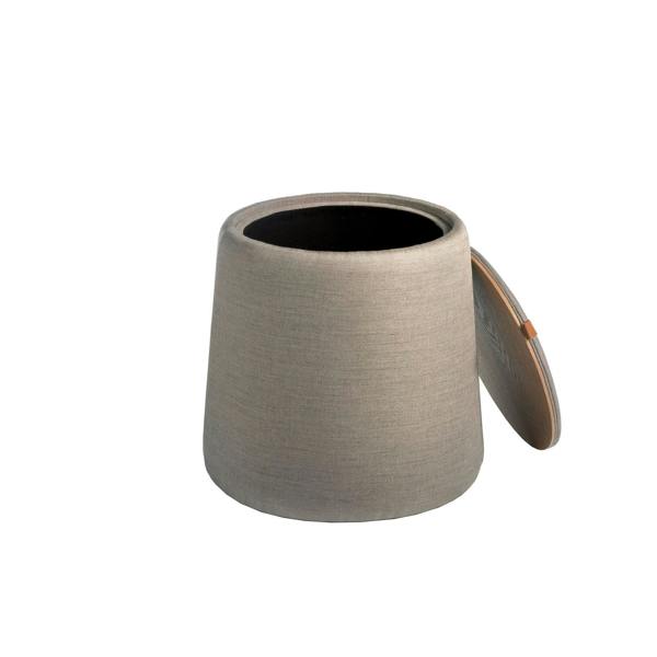 Angel Cerdá Grey fabric pouffe 5073