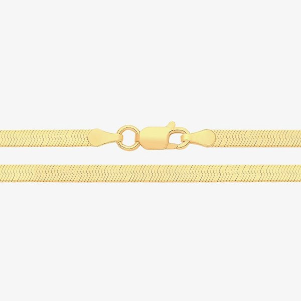T. H. Baker Yellow Gold Plated Flat Snake Chain Bracelet G1384Y/10