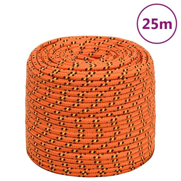 Berkfield Boat Rope Orange 10 mm 25 m Polypropylene