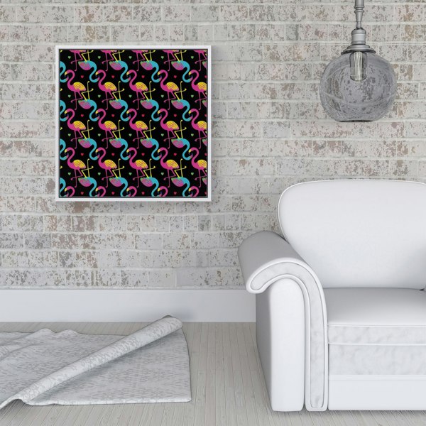 Warren Reed Vivid Flamingo Pattern Framed Canvas