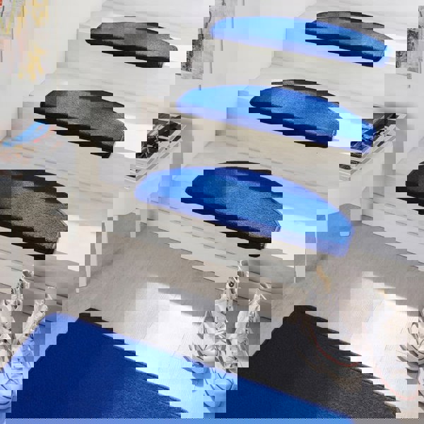 Modern Plain Blue Rug – Soft Short Pile