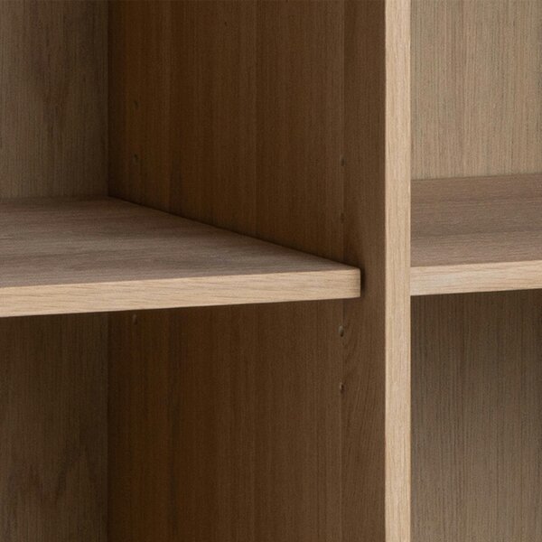 Wyld Haus Nakskov White Oak Wood Panelled Cabinet 2 Doors 4 Shelves