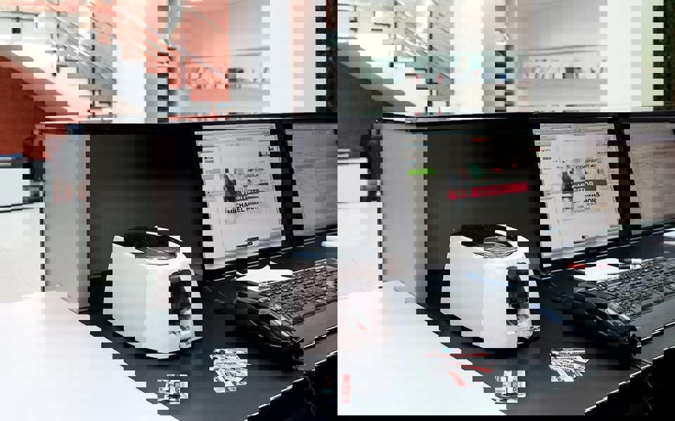 Durable DURACARD ID 300 ID Name Badge Card Printer | with Ribbon and 100 Cards