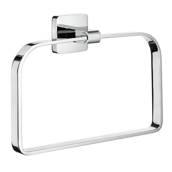 Polished chrome rectangular towel ring