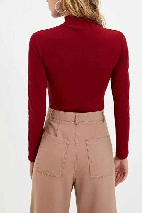 WOVCOR Turtleneck Knit Bodysuit