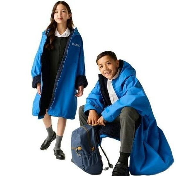 Regatta Kids Junior Fleece Lined Zip Changing Robe Blue