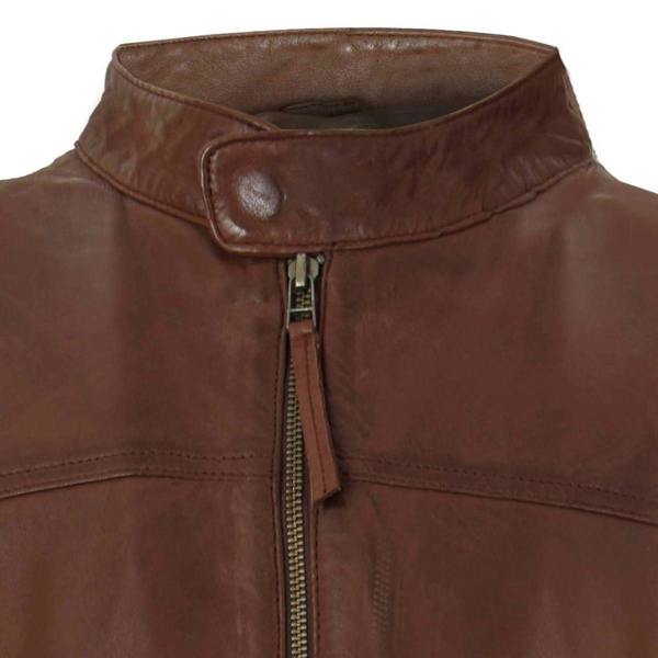 Infinity Leather Men’s Classic Fitted Leather Biker Jacket-Austin