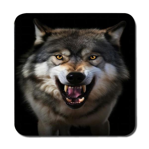 Benjamin Tate Design Wolf Themed Placemat And Coaster Set Of 12 Pieces 11x8 Placemats