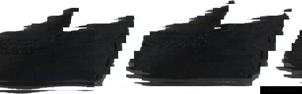 US Polo Assn. US Polo Assn Mens Slip On Loafer Backed Moccasin Style Slippers, black slip-on slippers with a moccasin-style design suitable for casual wear.