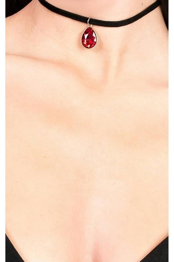 Kyla Gem Choker - Red