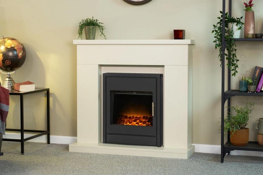 Adam Lomond Fireplace in Stone Effect & Alta Electric Fire, 39 Inch