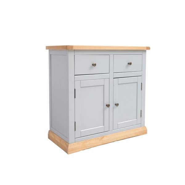 Cabinet Bits Bomporto Light Grey 2 Drawer 2 Door Sideboard Brass Knob