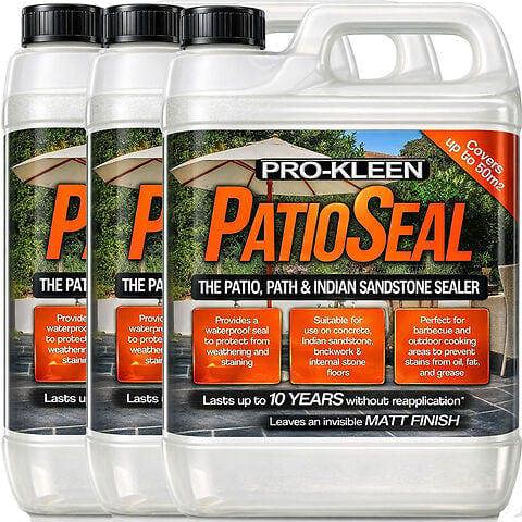 ProKleen Pro-Kleen PatioSeal Matt Patio Sealant for Indian Sandstone, Concrete, Paths, Patios, Slate, Brick, Indoor 15L