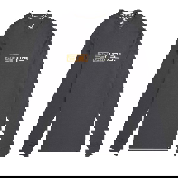 Animal Mens Tommy Back Print Organic Long-Sleeved T-Shirt - Dark Grey