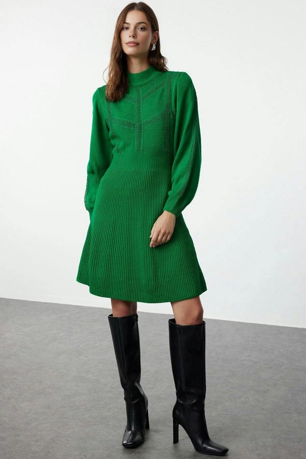 WOVCOR Mini Knit Lace Dress