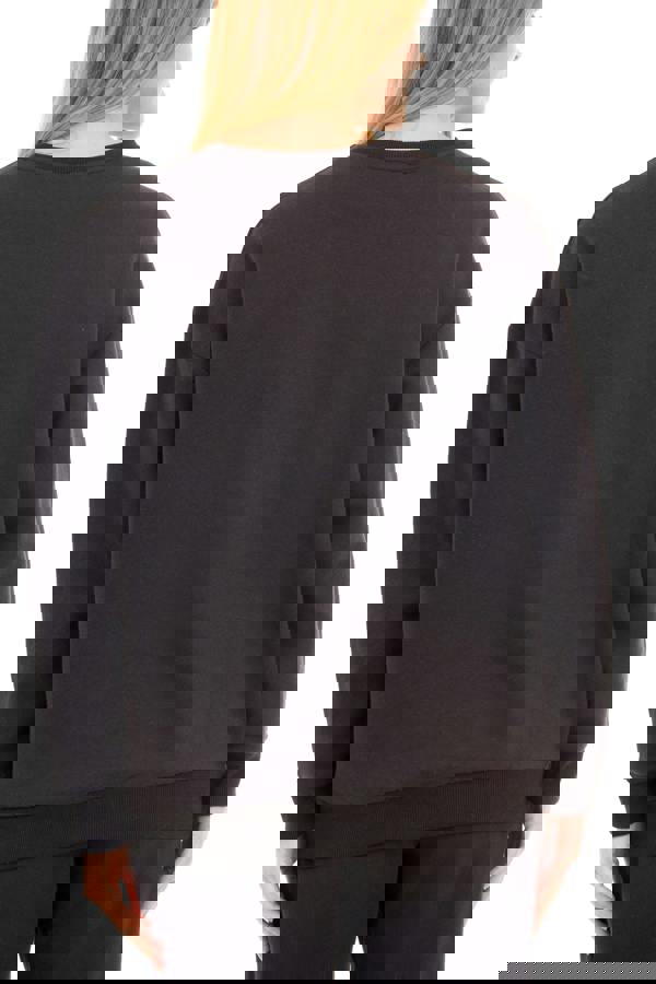 Smart Living Women's Oversized Sweatshirt Cozy Pullover Jumper Crewneck Top - Black