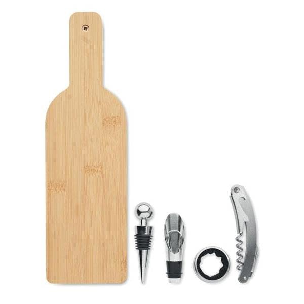 MidOcean Vinovault Set Bamboo Bottle Wine Set - Wood - 