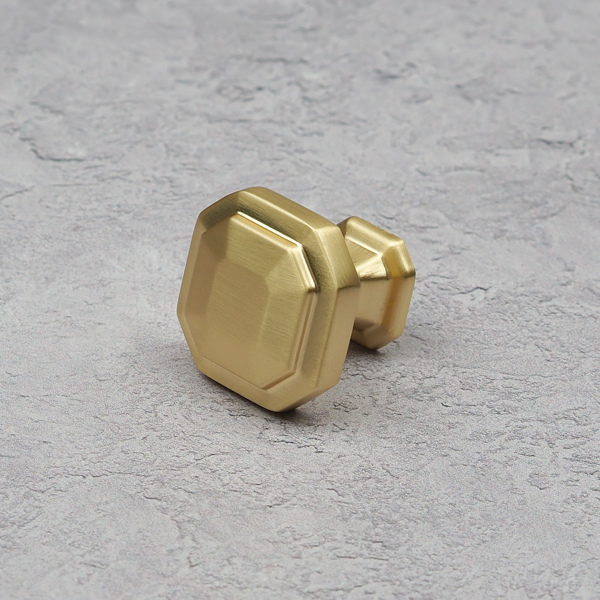 Handle & Home Satin Brass Octagonal Cabinet Handles & Coordinating Knob