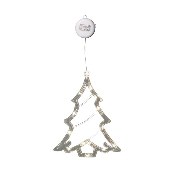 Samuel Alexander 20cm Battery Operated Light up Christmas Tree Window Decoration with Warm White LEDs