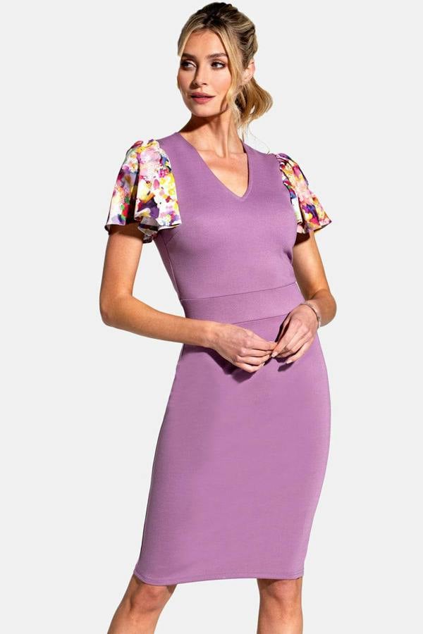 HotSquash Ponte Dress with Chiffon Sleeves